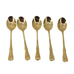Northland Stainless Gold Spoons Japan Lot of 5 Cottagecore